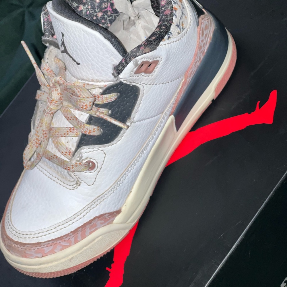 Jordan White and Pink Sneakers Athletic Style